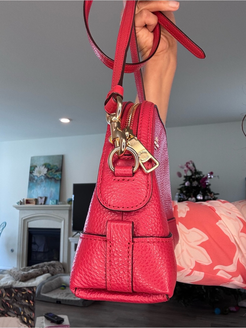 Coach Dome Crossbody Bag Red NEW - Picture 7 of 14